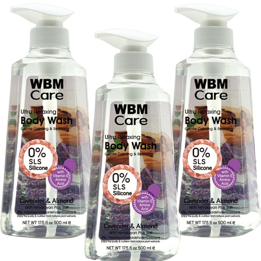 Beauty * | Hot Sale Wbm Care Lavender And Almond Body Wash 3 Pk.