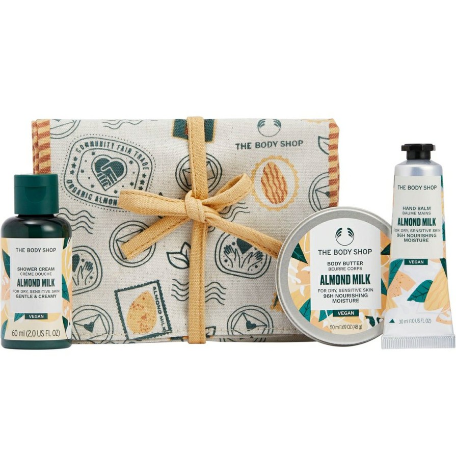 Beauty * | Best Sale The Body Shop Soothe And Smooth Almond Milk Mini 3 Pc. Gift Set