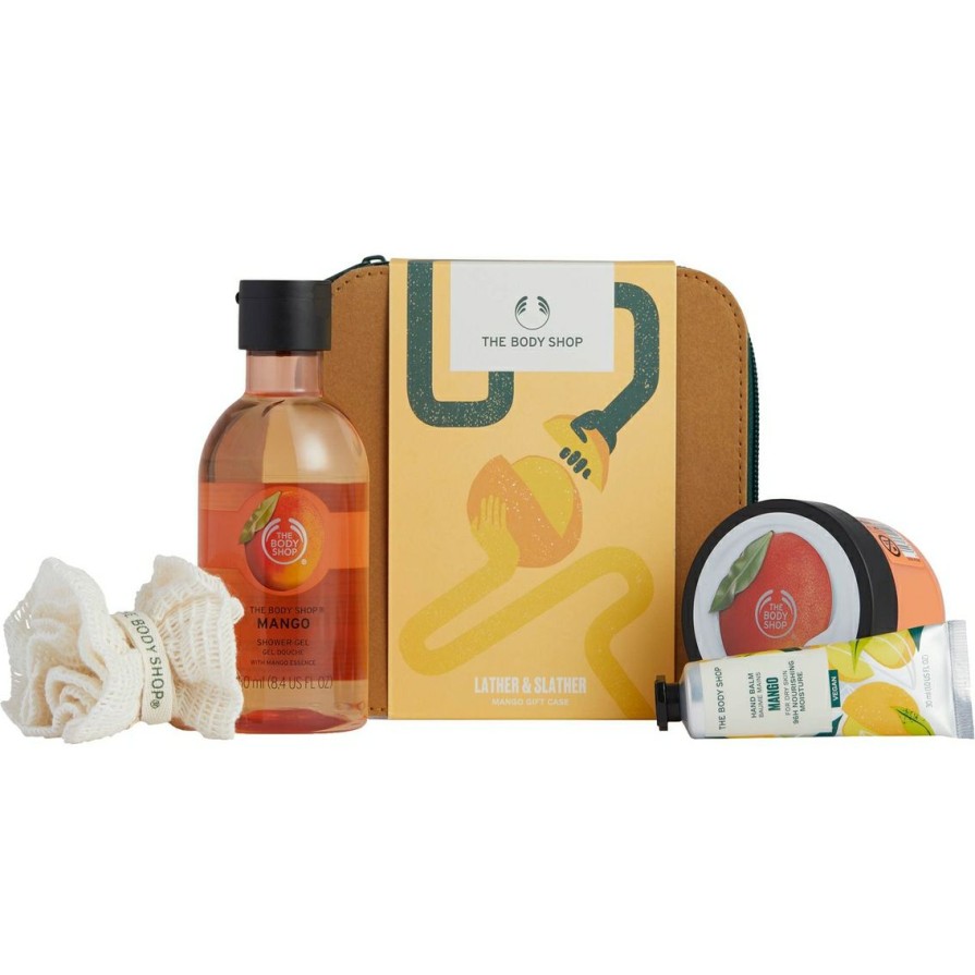 Beauty * | Hot Sale The Body Shop Lather & Slather Mango Gift Case