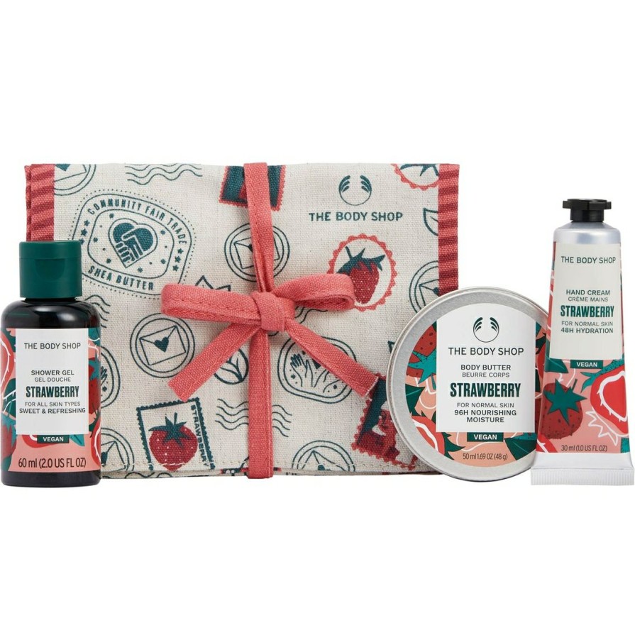 Beauty * | Buy The Body Shop Jolly And Juicy Strawberry Mini 3 Pc. Gift Set