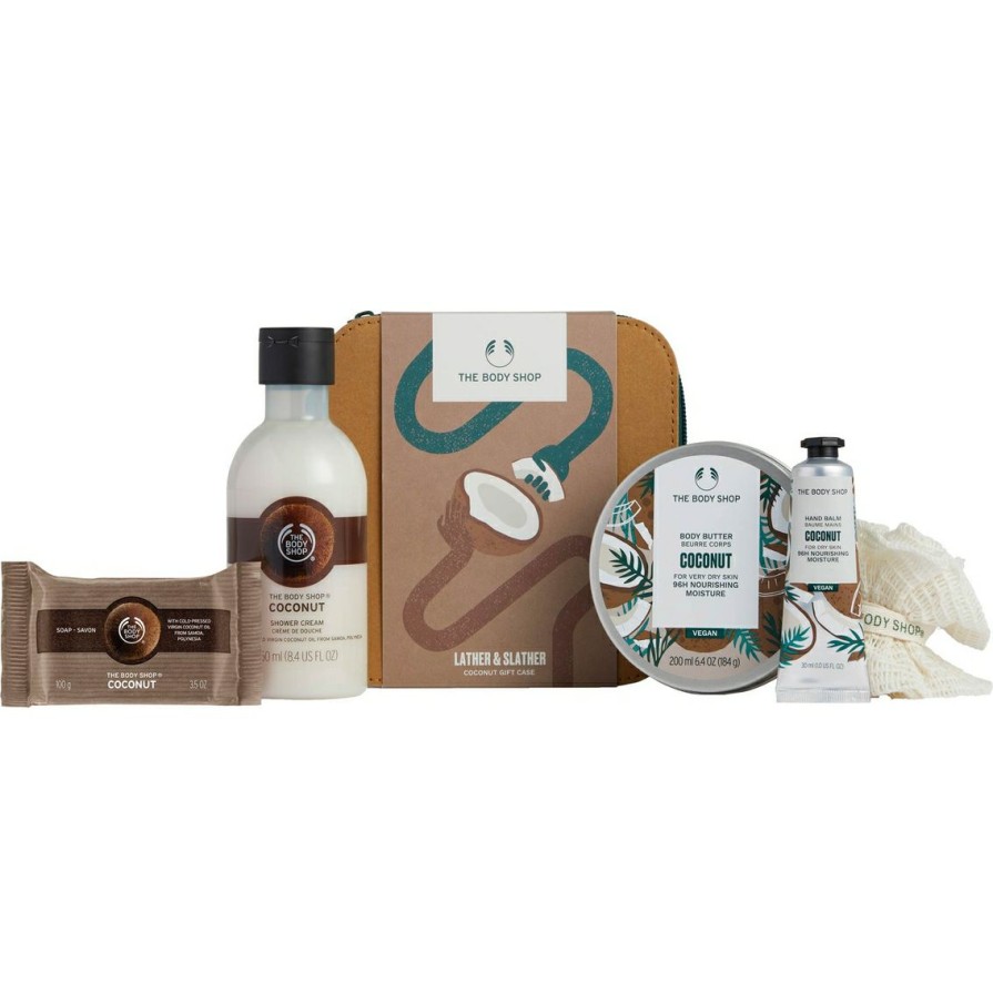 Beauty * | Discount The Body Shop Lather & Slather Coconut Gift Case