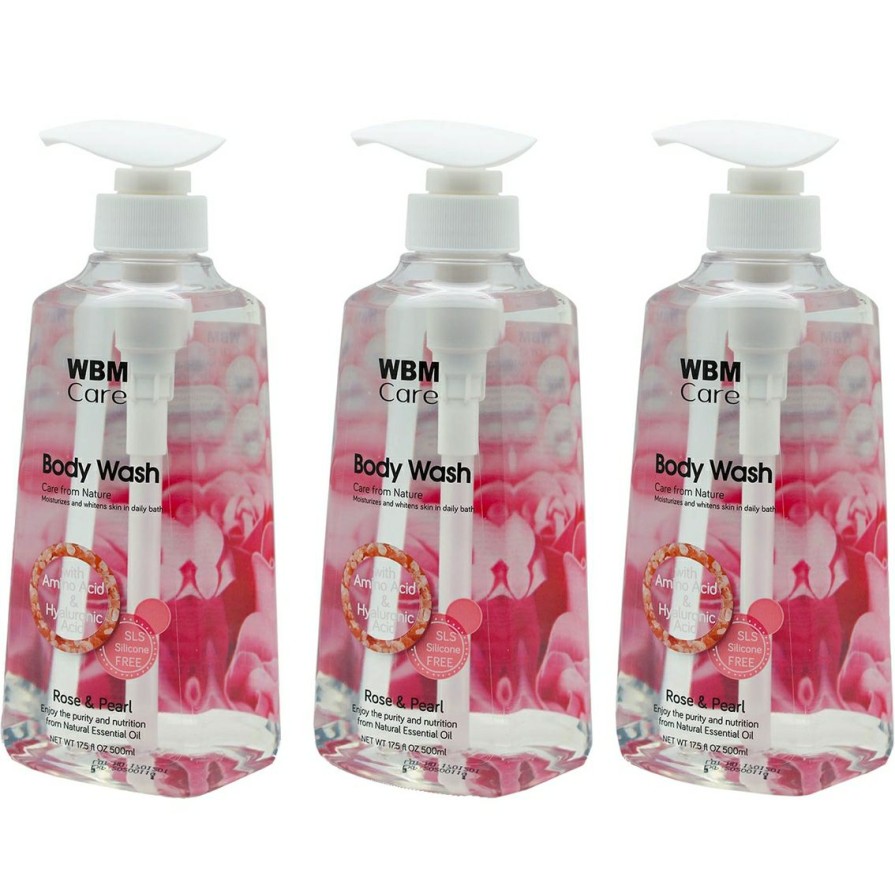 Beauty * | Outlet Wbm Care Body Wash, Rose & Pearl 3 Pk. 500Ml Each