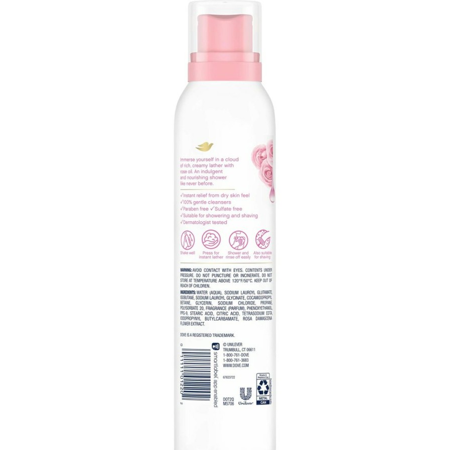 Beauty * | Coupon Dove With Rose Oil Body Wash Mousse 10.3 Oz.