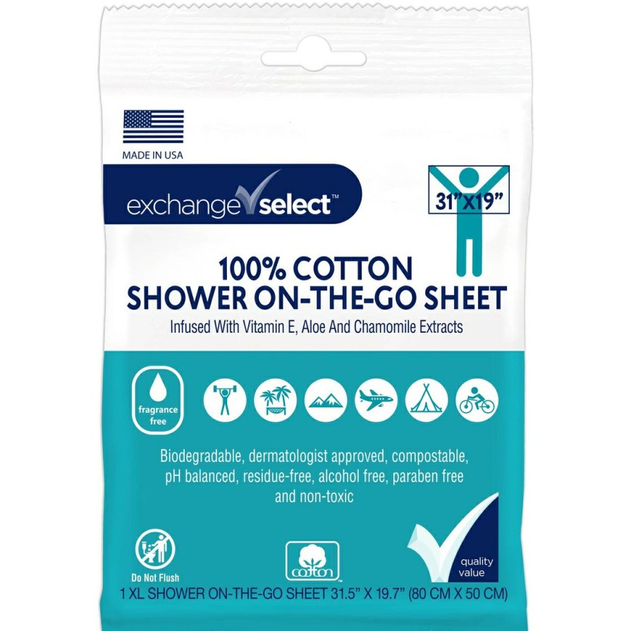 Beauty * | Wholesale Exchange Select Shower On The Go Unscented Xl Body Sheet