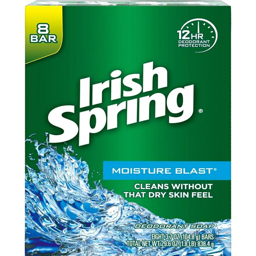 Beauty * | Flash Sale Irish Spring Moisture Blast Bar Soap, 8 Count