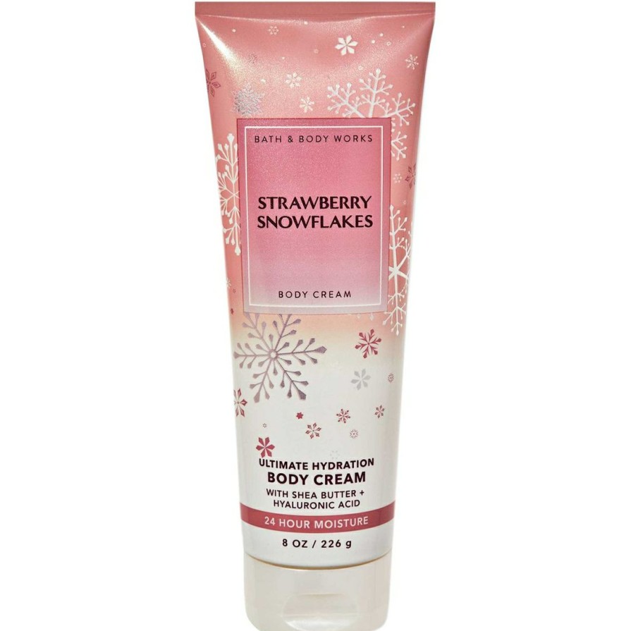 Beauty * | New Bath & Body Works Holiday Faceted: Strawberry Snowflake Body Cream