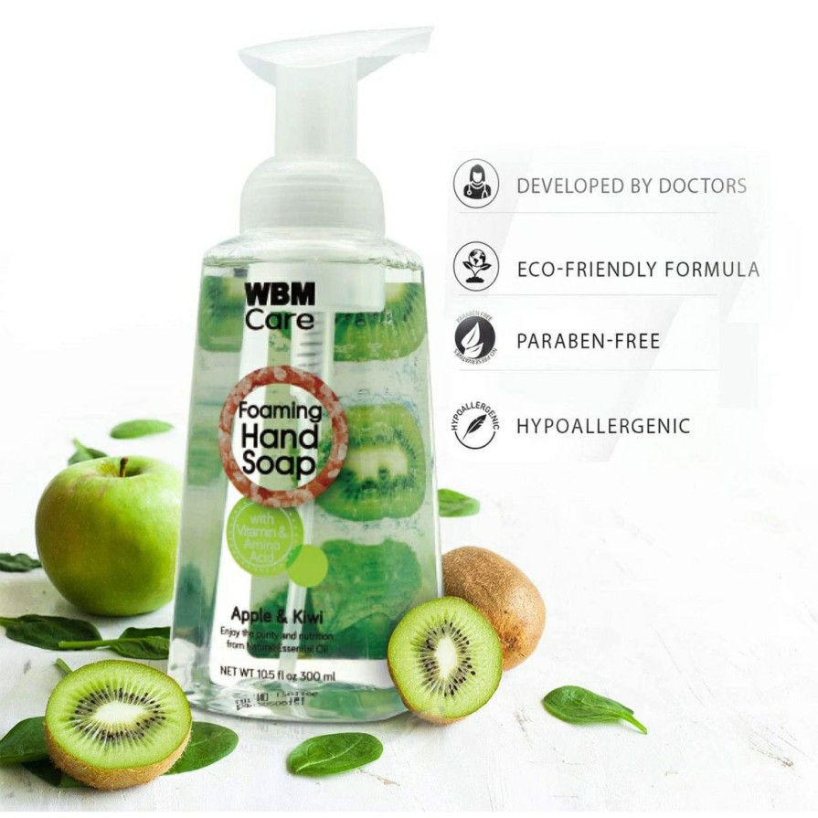 Beauty * | Outlet Wbm Care Apple And Kiwi Foaming Hand Soap 3 Pk.