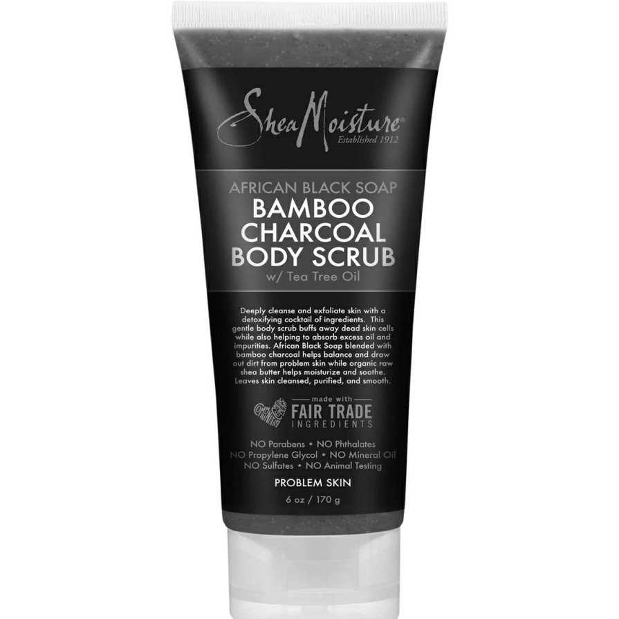 Beauty * | Brand New Sheamoisture African Black Soap Bamboo Charcoal Body Scrub With Tea Tree Oil