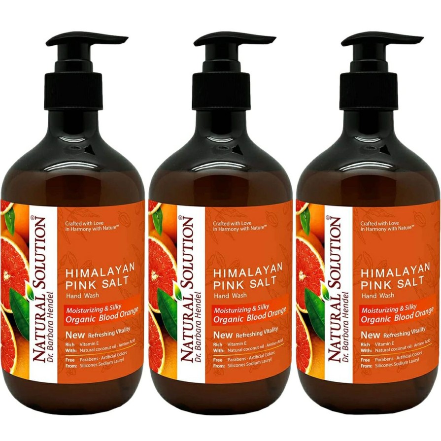 Beauty * | Wholesale Natural Solution Himalayan Pink Salt Liquid Hand Soap With Blood Orange 3 Pk.