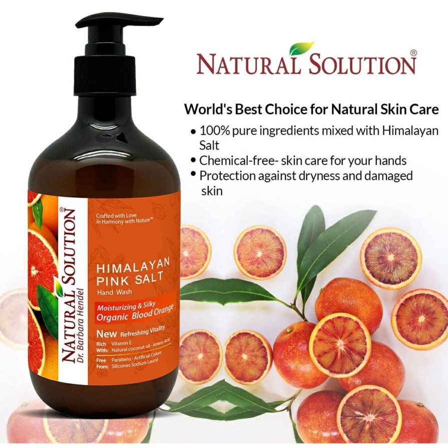 Beauty * | Wholesale Natural Solution Himalayan Pink Salt Liquid Hand Soap With Blood Orange 3 Pk.