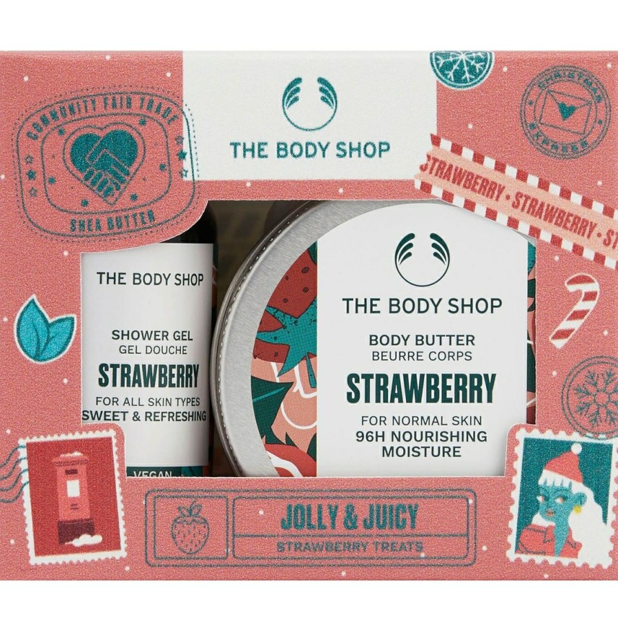 Beauty * | Buy The Body Shop Jolly And Juicy Strawberry Treats 2 Pc. Gift Set