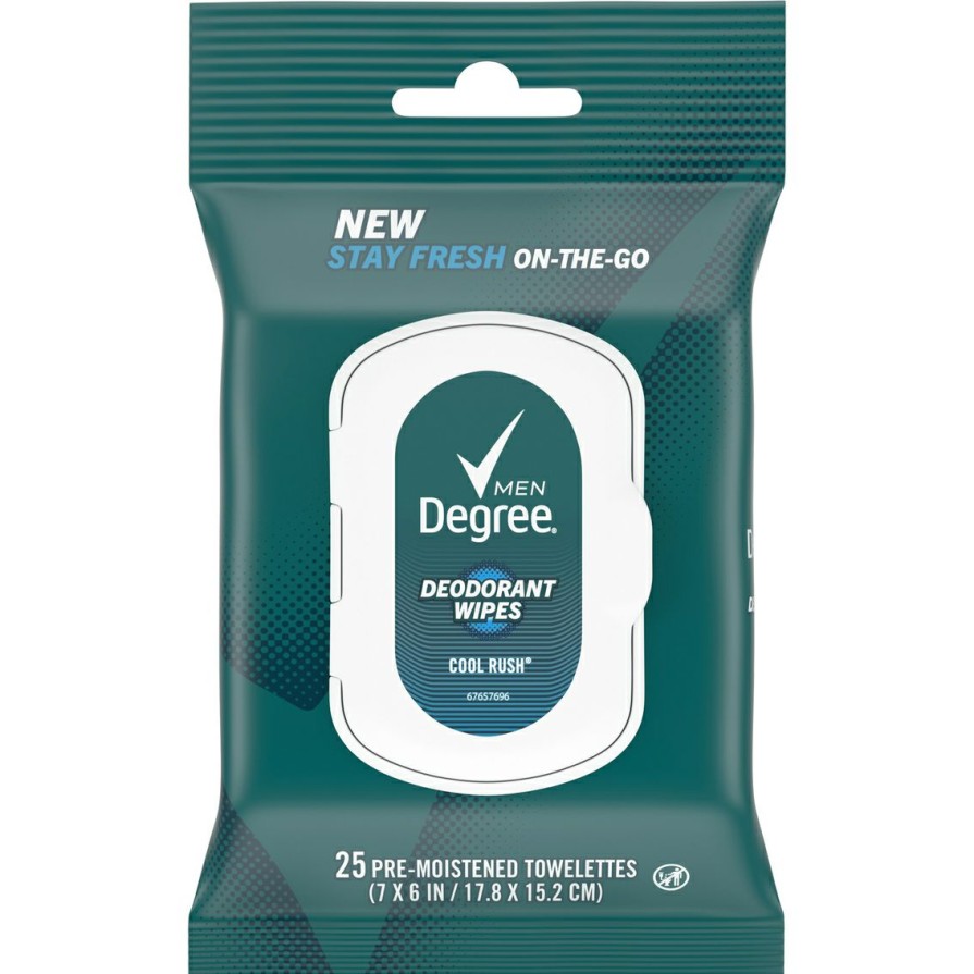 Beauty * | Best Deal Degree On The Go Cool Rush Deodorant Wipes 25 Ct.