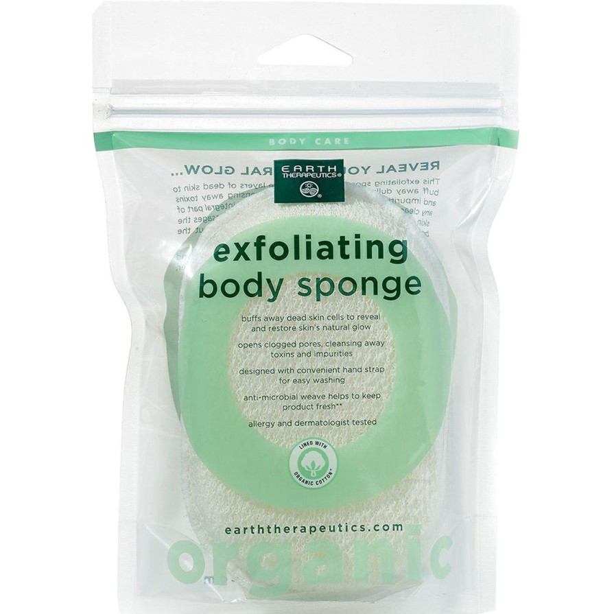 Beauty * | Top 10 Earth Therapeutics Organic Cotton Sponge Oval Natural