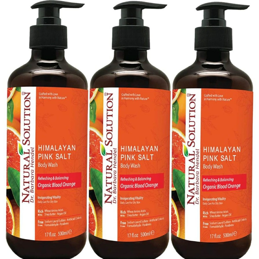 Beauty * | Flash Sale Natural Solution Body Wash, Organic Blood Orange 3 Pk.