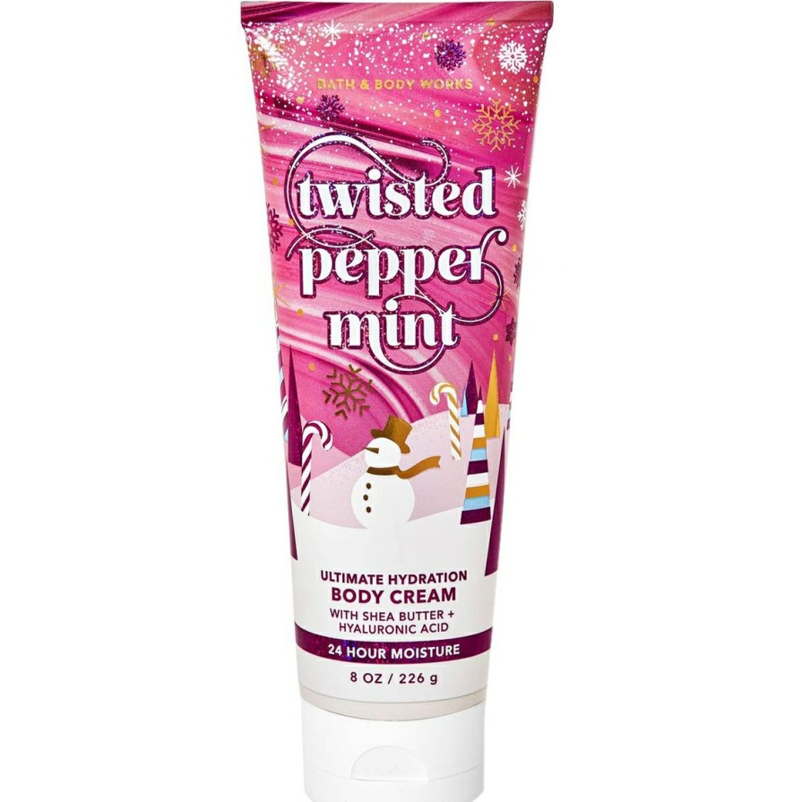 Beauty * | Hot Sale Bath & Body Works Holiday Traditions: Twisted Peppermint Body Cream