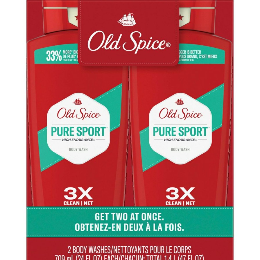 Beauty * | Best Deal Old Spice High Endurance Pure Sport Body Wash Twin Pack