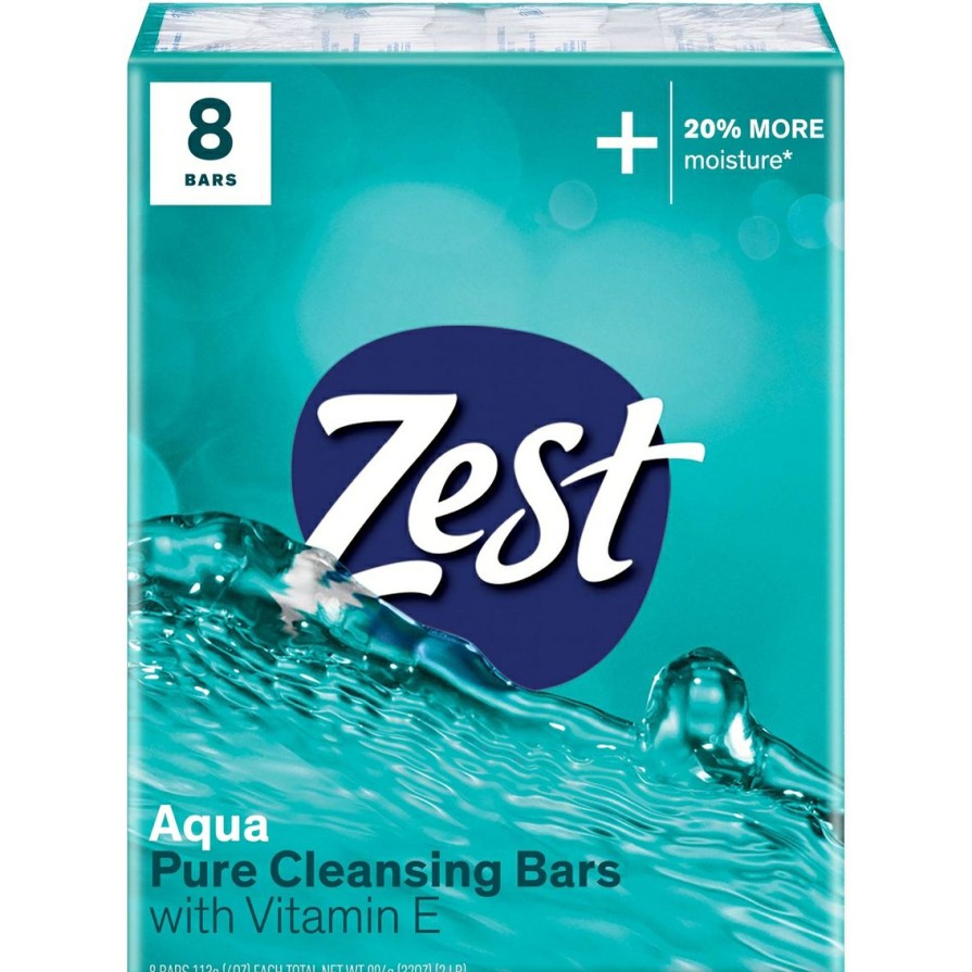 Beauty * | Cheap Zest Clean Aqua Refreshing Bar Soap 8 Ct., 4 Oz.