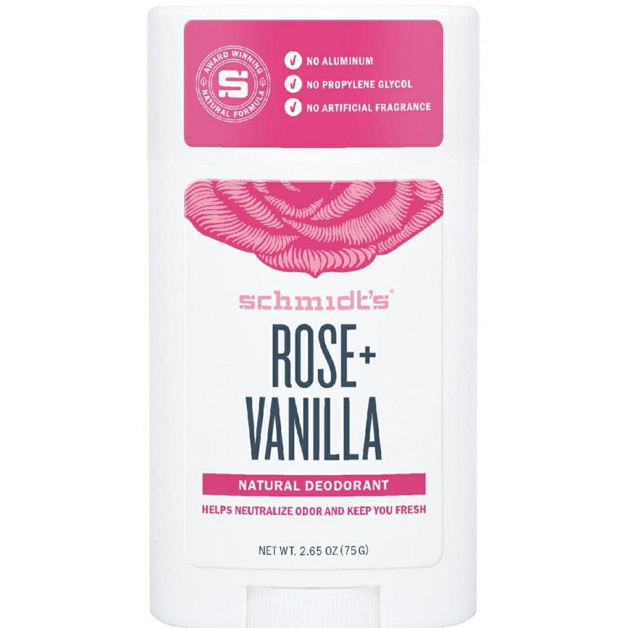 Beauty * | Buy Schmidt'S Rose + Vanilla Aluminum Free Natural Deodorant Stick, 2.65 Oz.