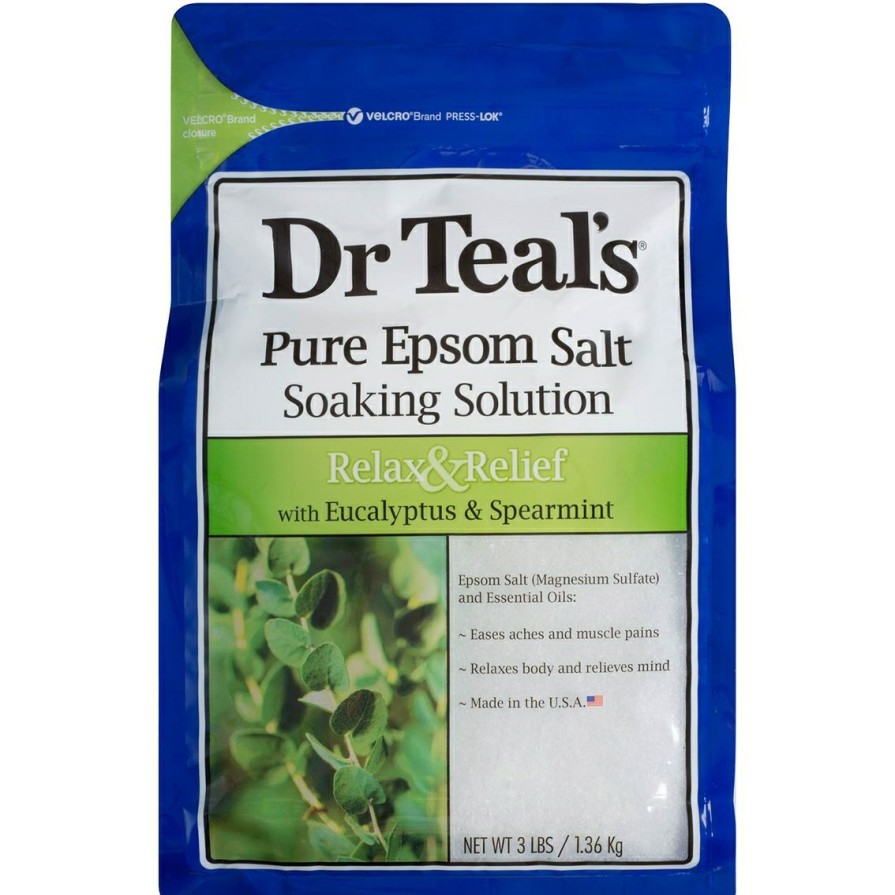 Beauty * | Best Reviews Of Dr Teal'S Eucalyptus And Spearmint Pure Epsom Salt Soaking Solution 3 Lb. Bag