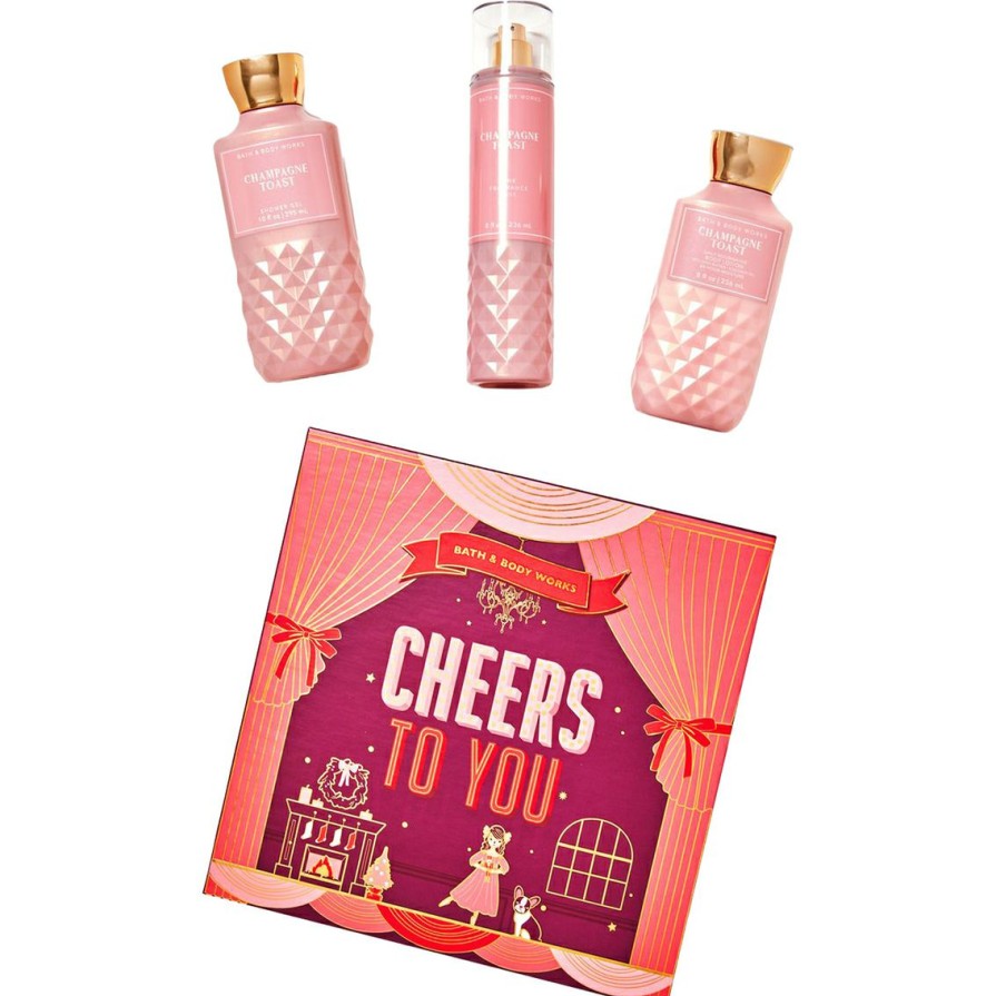 Beauty * | Best Deal Bath & Body Works Champagne Toast Full Size Box 3 Pc. Set