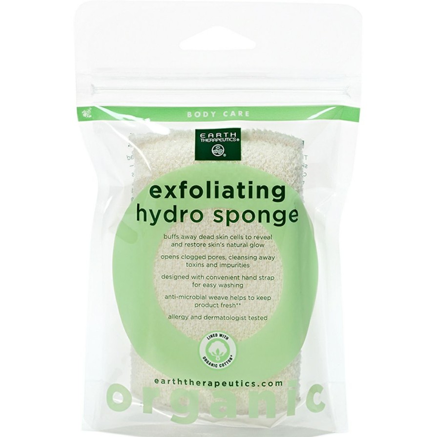 Beauty * | Hot Sale Earth Therapeutics Organic Exfoliating Hydro Cotton Square Sponge