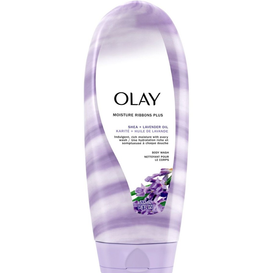 Beauty * | Deals Olay Moisture Ribbons Plus Shea And Lavendar Oil Body Wash 18 Oz.