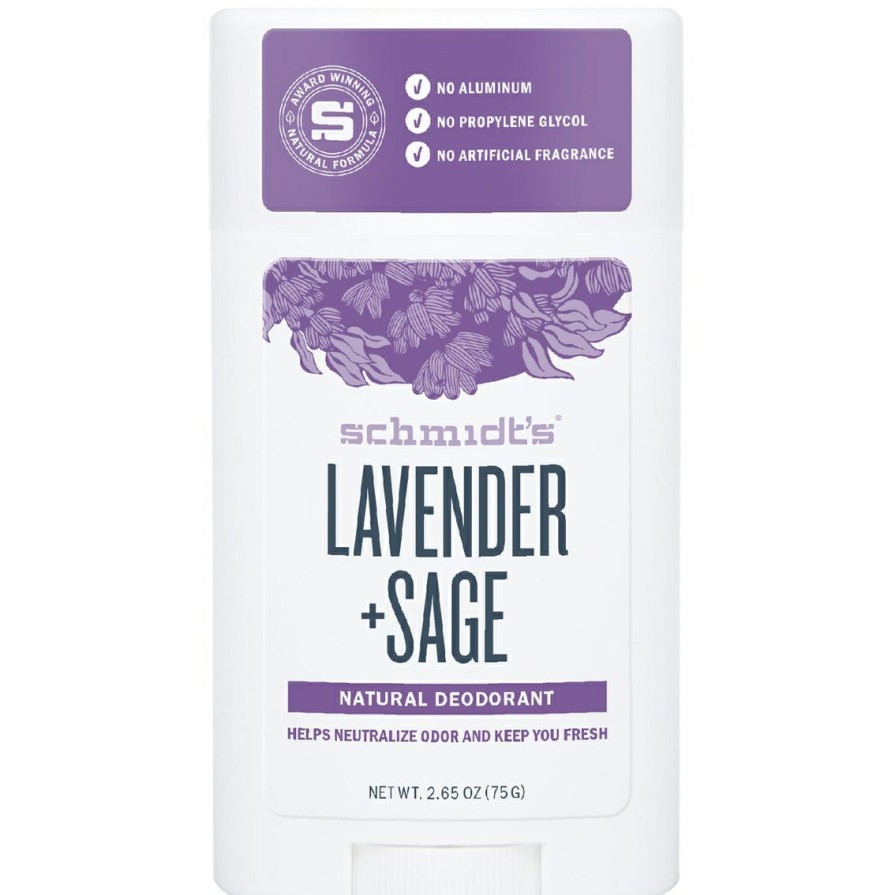 Beauty * | Hot Sale Schmidt'S Lavender + Sage Aluminum-Free Natural Deodorant Stick, 2.65 Oz.