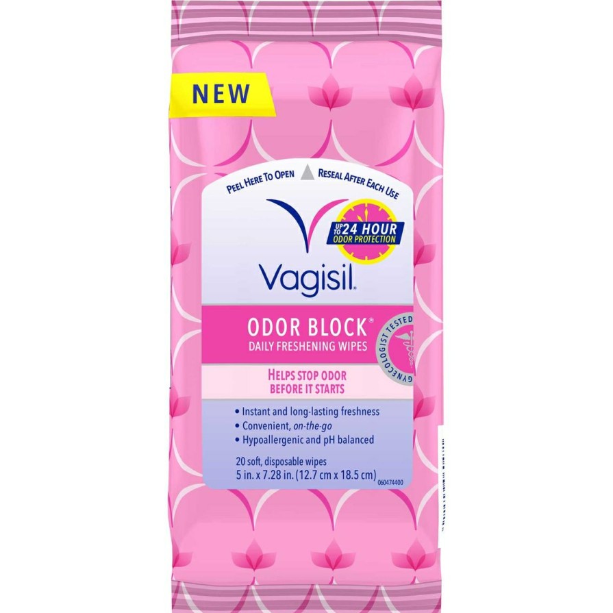 Beauty * | Buy Vagisil Odor Block Daily Freshening Wipes, 20 Ct.