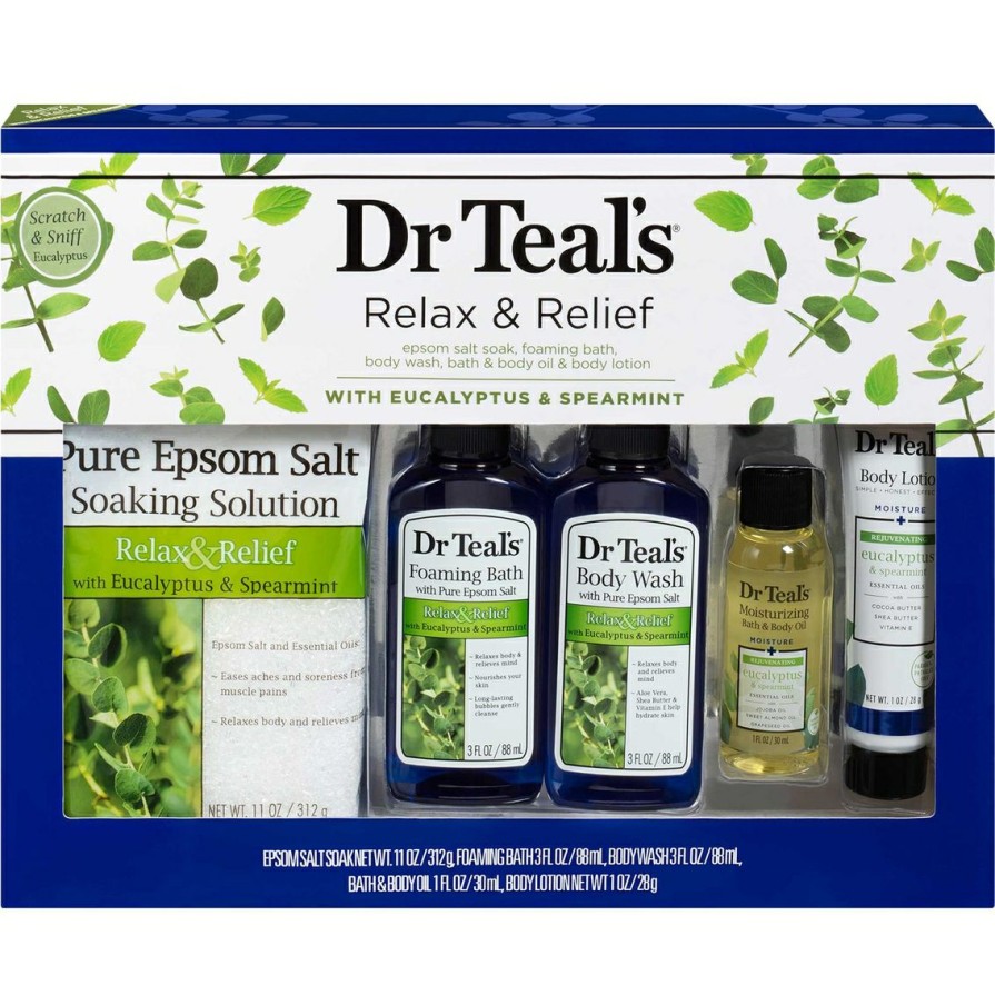 Beauty * | Top 10 Dr Teal'S Eucalyptus And Spearmint Relax And Relief Full Regimen 5 Pc. Gift Set