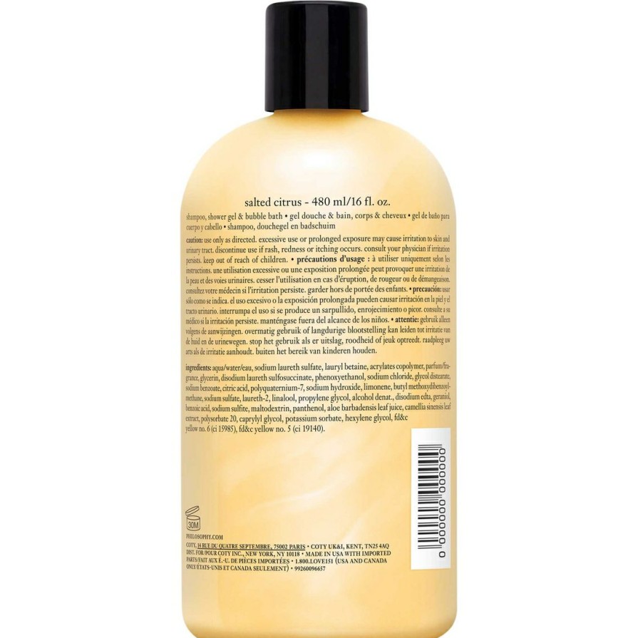 Beauty * | Buy Philosophy Salted Citrus Shampoo, Shower Gel And Bubble Bath