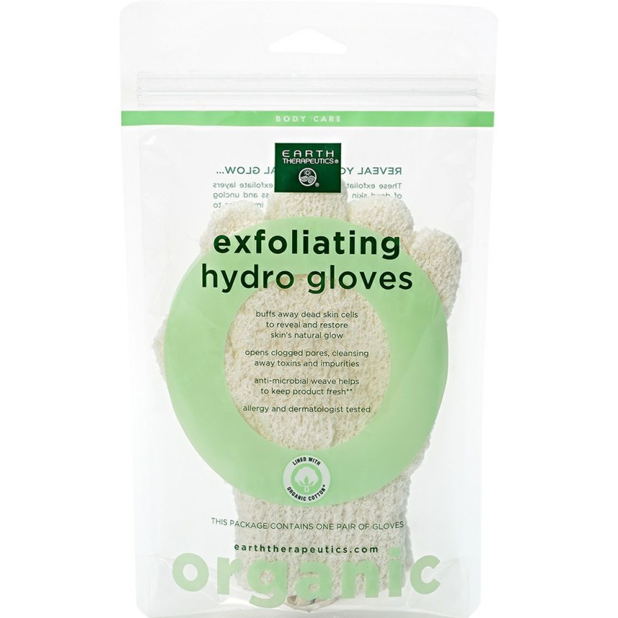 Beauty * | Cheapest Earth Therapeutics Organic Cotton Exfoliating Hydro Gloves