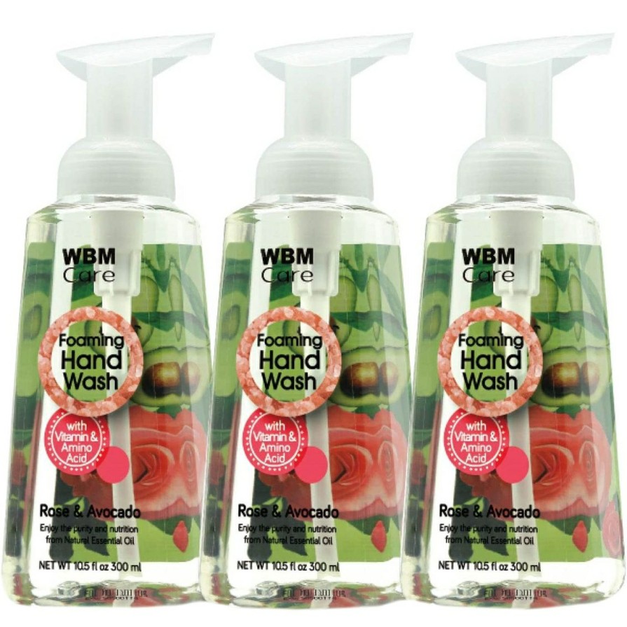 Beauty * | Brand New Wbm Care Rose And Avacado Foaming Hand Soap 3 Pk.