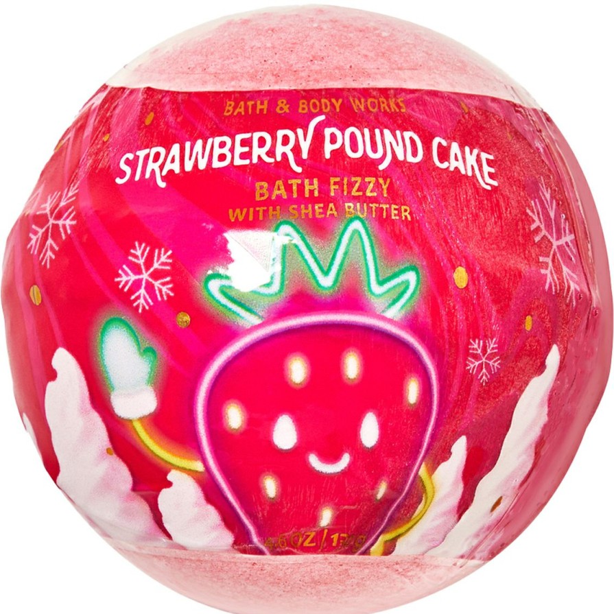 Beauty * | Best Pirce Bath & Body Works Merry & Bright Bath Fizzy Strawberry Pound Cake