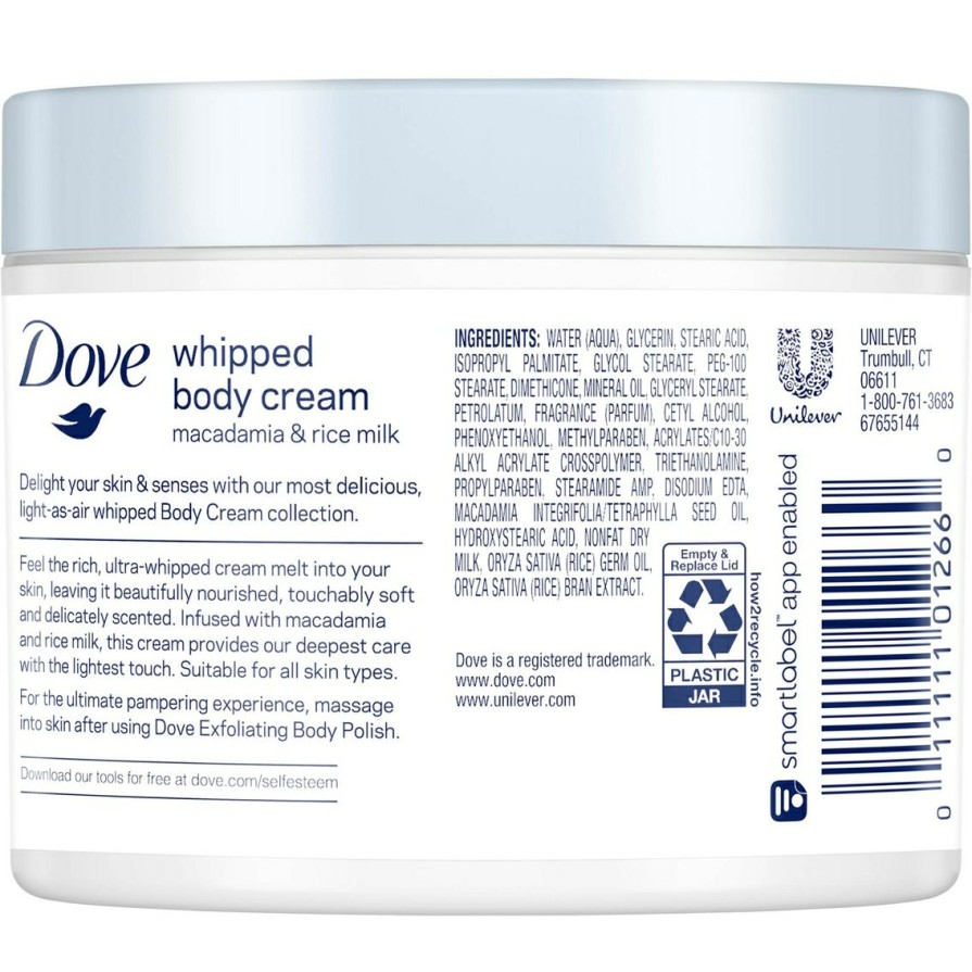 Beauty * | Best Reviews Of Dove Whipped Macadamia And Rice Milk Body Cream 10 Oz.