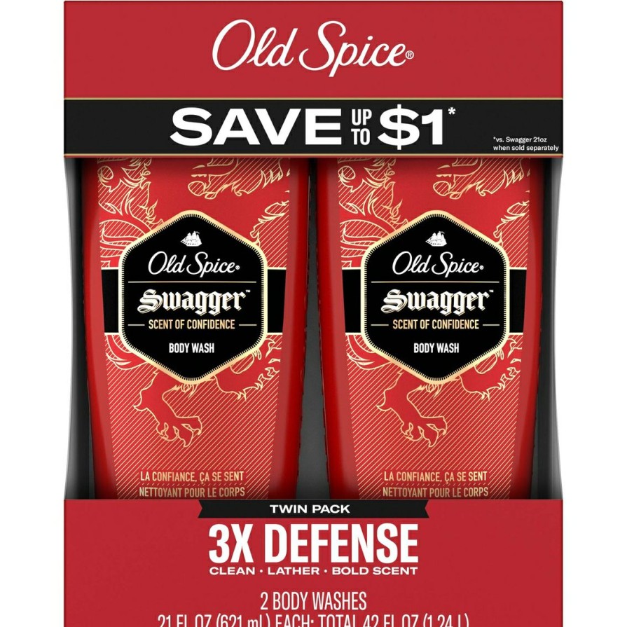 Beauty * | Outlet Old Spice Red Zone Swagger Body Wash Twin Pack