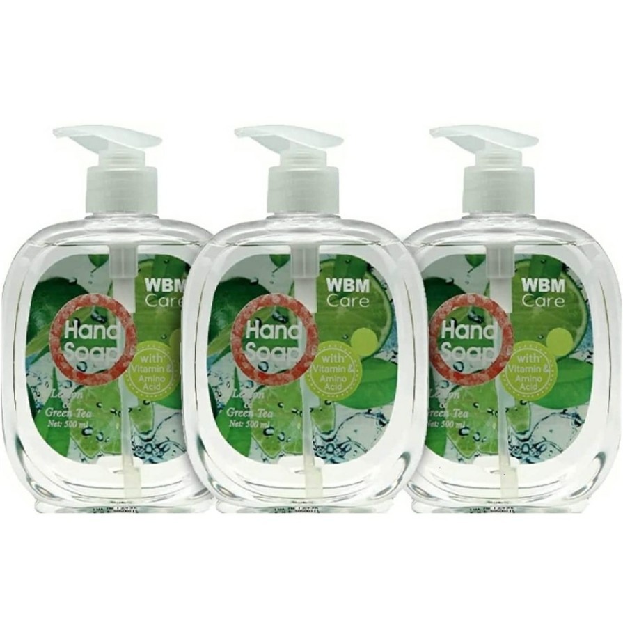 Beauty * | Best Sale Wbm Care Lemon And Green Tea Liquid Hand Soap, 3 Pk., 500Ml Each